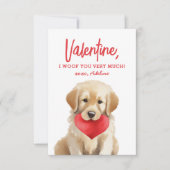 子犬キッズバレンタインデー ノートカード (正面)