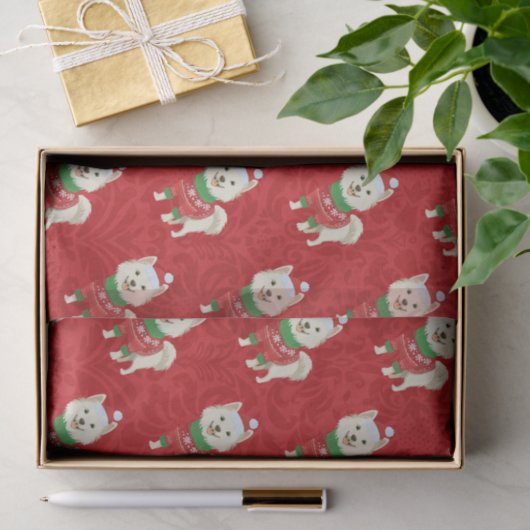 子犬クリスマスハスキーポメラニア犬芝サンタドッグ 薄葉紙 (ギフト)