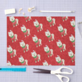 子犬クリスマスハスキーポメラニア犬芝サンタドッグ 薄葉紙 (クラフト)