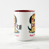 子犬クリスマスマグ幸せなポー – lidays! マグカップ (中央)