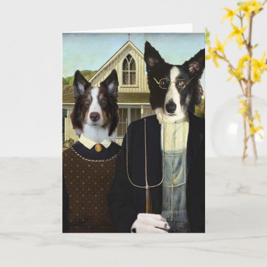 子犬ゴシック様式 カード (黄色い花)