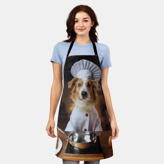 子犬シェフ エプロン (着用した状態)