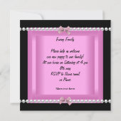 子犬シャワー かわいい犬 ピンク 招待状 (裏面)