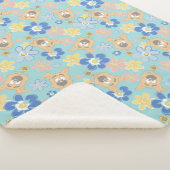 子犬スクービードゥー花模様 シェルパブランケット (3/4)