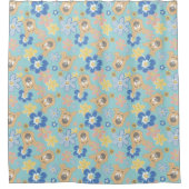 子犬スクービードゥー花模様 シャワーカーテン (正面)