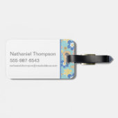 子犬スクービードゥー花模様 ラゲッジタグ (裏面横)