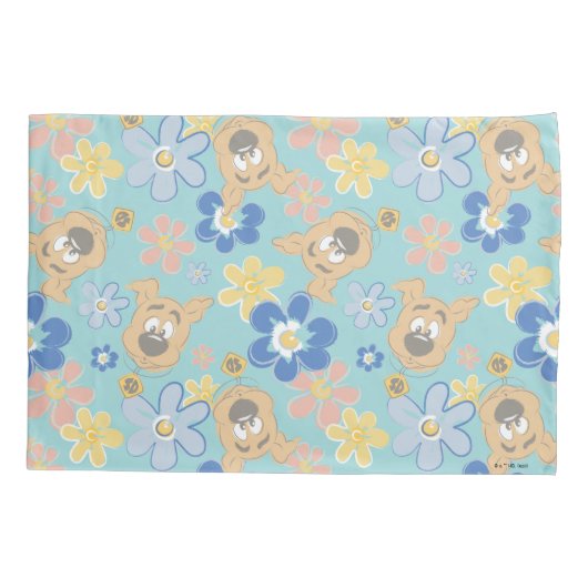 子犬スクービードゥー花模様 枕カバー (裏面)