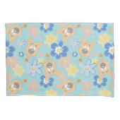 子犬スクービードゥー花模様 枕カバー (正面)