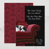 子犬ソファ引越しはがき 案内状 (正面/裏面)