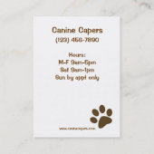 子犬トレーニングクラスペティスティングペットシッター 名刺 (裏面)