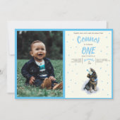 子犬🐶ドイツ羊飼い最初の誕生日写真 招待状 (正面)