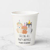 子犬パウィティ動物子供の誕生日 紙コップ (正面)