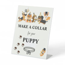 子犬パワティの襟の看板を作る