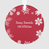 子犬パーソナライズされたの初めてのクリスマスクリスマス オーナメント (裏面)