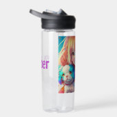 子犬パーソナライズされた連れのアニメ少女 ウォーターボトル (右面)