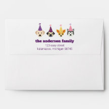 子犬パーティの招待状エンベローカスタムプ、犬パーティー