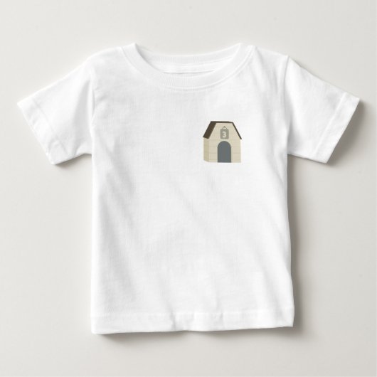 子犬パーティーのお誕生日おめでとう ベビーTシャツ (正面)