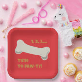 子犬パーティーのお誕生日 ペーパープレート (パーティー)