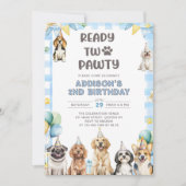 子犬パーティーの仲間たち 2歳の誕生日 招待状 (正面)