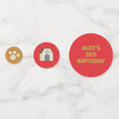 子犬パーティーの誕生日装飾 コンフェッティ (裏面)