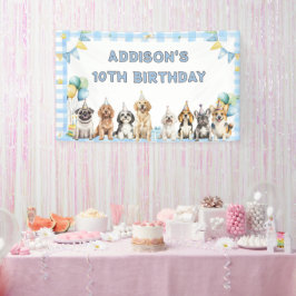 子犬パーティー動物の誕生日 横断幕