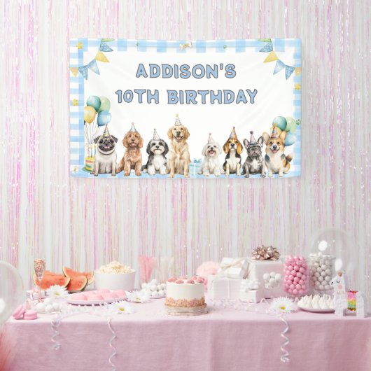 子犬パーティー動物の誕生日 横断幕 (パーティー)