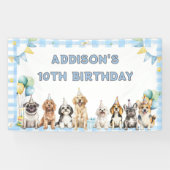 子犬パーティー動物の誕生日 横断幕 (横)