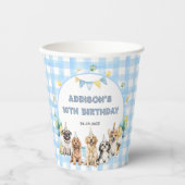 子犬パーティー動物の誕生日 紙コップ (正面)