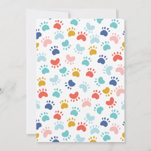 子犬パーティー動物誕生日招待状 招待状 (裏面)