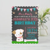子犬パーティー招待 子犬パーティー 誕生日 招待状 (スタンド正面)