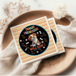 子犬パーティー誕生日 | かわいいキッズドッグテーマ スタンダードカクテルナプキン