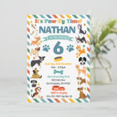 子犬パーティー 動物の誕生日 招待状 (スタンド正面)