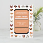 子犬パーティー、新しい子犬パーティー、犬の誕生日 招待状 (スタンド正面)