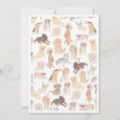 子犬パーティ ピンクの犬のテーマ 女の子の誕生日パーティ 招待状 (裏面)