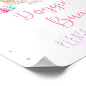 子犬ピンクの女の子の誕生日好意サイン ポスター (角)