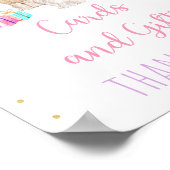 子犬ピンクガール誕生日ギフトサイン ポスター (角)