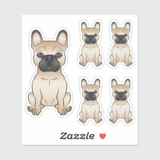 子犬フランスのブルドッグかわいい漫画の犬のイラスト シール (シート)