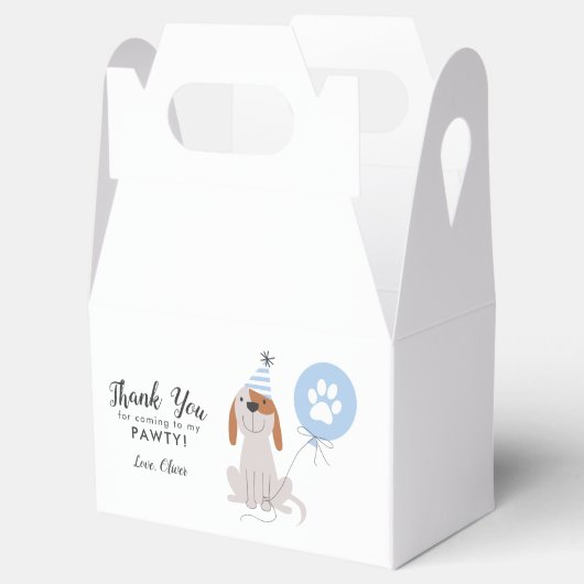 子犬ブルーありがとうお誕生日パーティー フェイバーボックス (オープン)