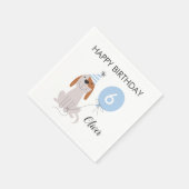 子犬ブルーバースデーパーティー スタンダードカクテルナプキン (角)