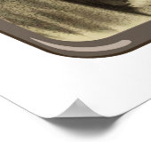 子犬プリントの若い女性,ポスター紙(マット) ポスター (角)