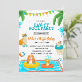 子犬プールパーティーのご招待 招待状 (スタンド正面)