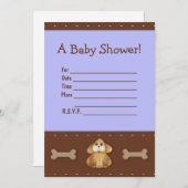 子犬ベビーシャワー招待状 招待状 (正面/裏面)