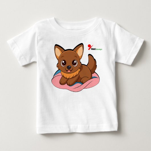 子犬ベビーTシャツ ベビーTシャツ (正面)