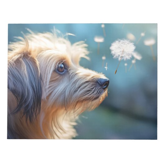 子犬ペット動物の穏やかな平和 ノートパッド (正面)