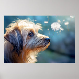 子犬ペット動物の穏やかな平和 ポスター