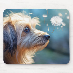 子犬ペット動物の穏やかな平和 マウスパッド
