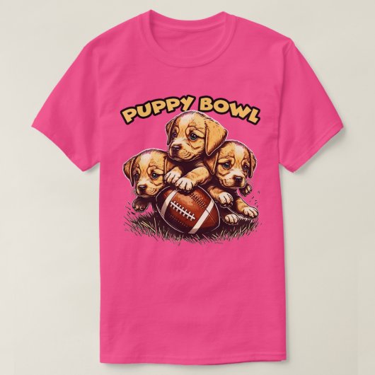 子犬ボウル日曜日おもしろい子犬パピボウルドッグファン Tシャツ (デザイン正面)