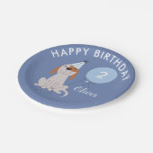 子犬ボーイズ誕生日パーティー ペーパープレート (アングル)