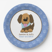 子犬ボーイベビーシャワー紙プレート ペーパープレート (正面)