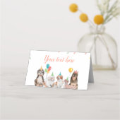 子犬ボーイ誕生日フード座席表鯨 プレイスカード (裏面)